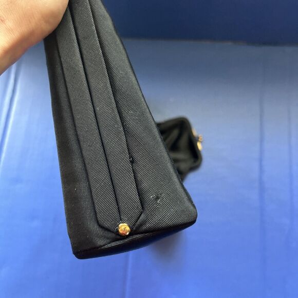 Vintage Black Satin Evening Bag Purse L&M Spot-Lite Exclusive USA W/ Coin Purse - Picture 14 of 15